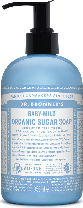 Dr. Bronner's - Organic Sugar Soap Baby Mild 355 ml