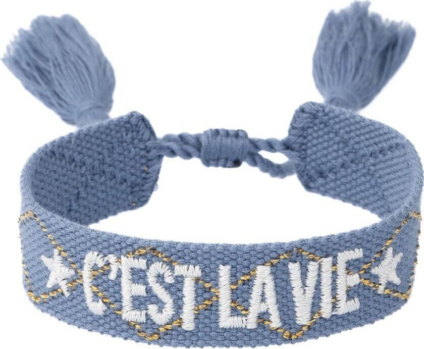 DARK Woven Friendship Bracelet C'est La Vie Light Blue With Gold