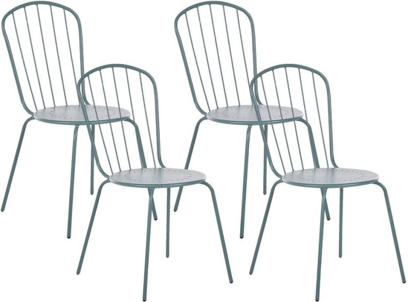 Hagestoler metall 4 stk lyseblå moderne