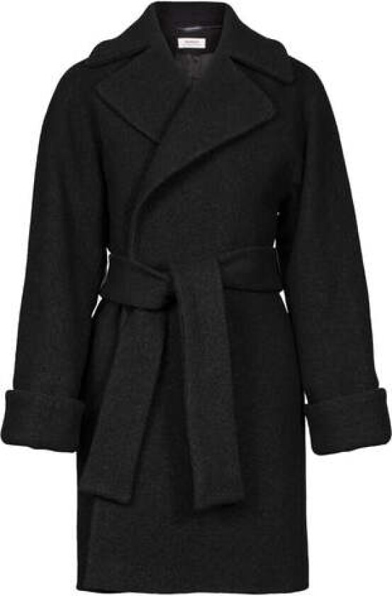 Wool Coat Mid - Black M