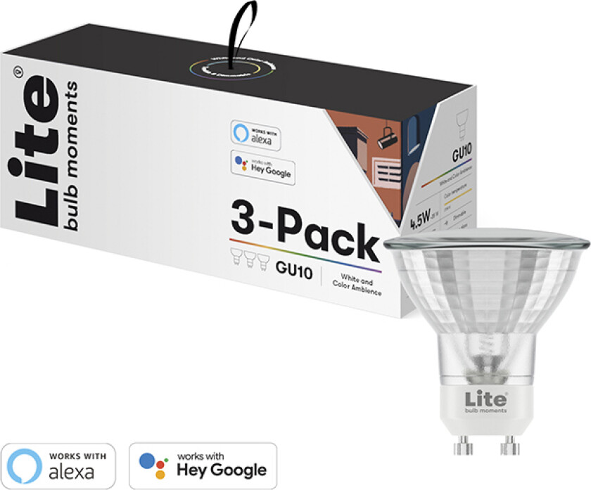 Lite bulb moments - white&color ambience (RGB) GU10 LED bulb - 3-Pack - S