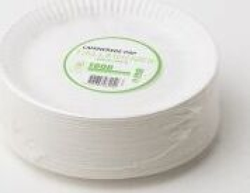 Tallerken pap lamineret 18 cm - (100 stk.)