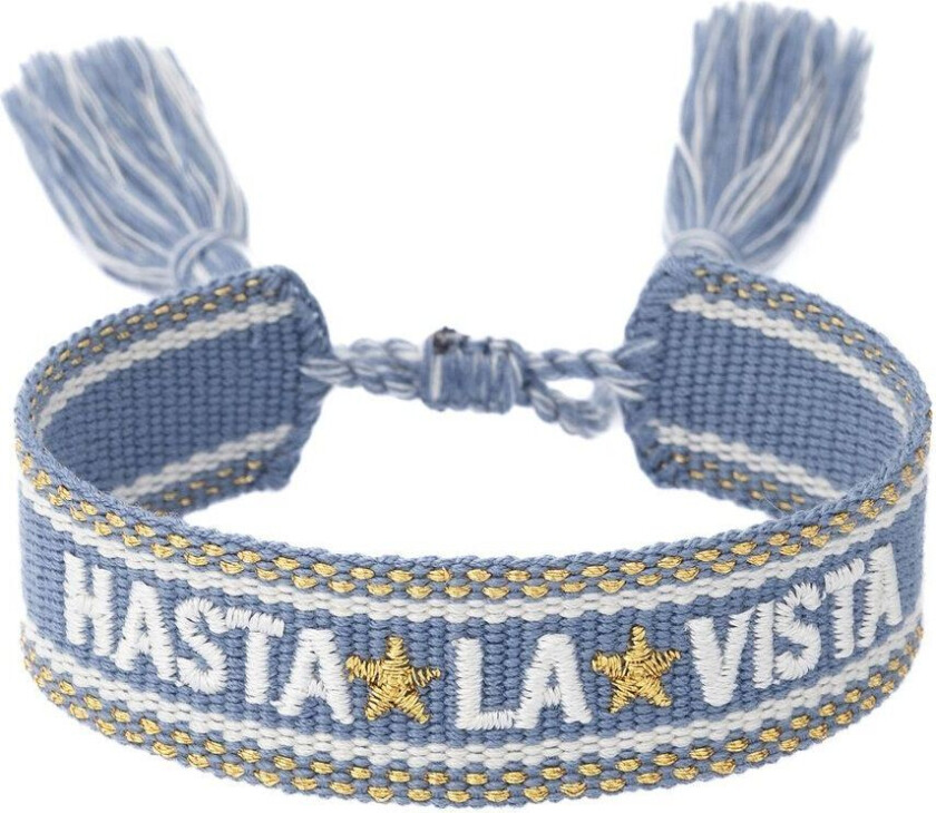 Bilde av DARK Woven Friendship Bracelet Hasta La Vista Light Blue With Gol