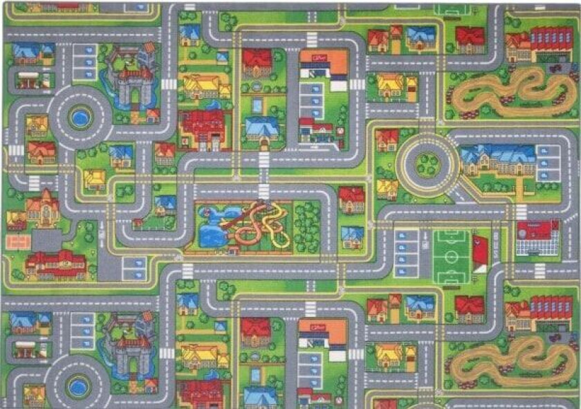 Bil Legetæppe Playcity 140 x 200 cm