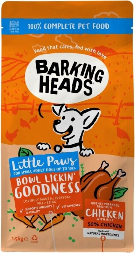 Barking Heads Small Breed Bowl Lickin' Chicken 1,5 kg (1,5 kg)