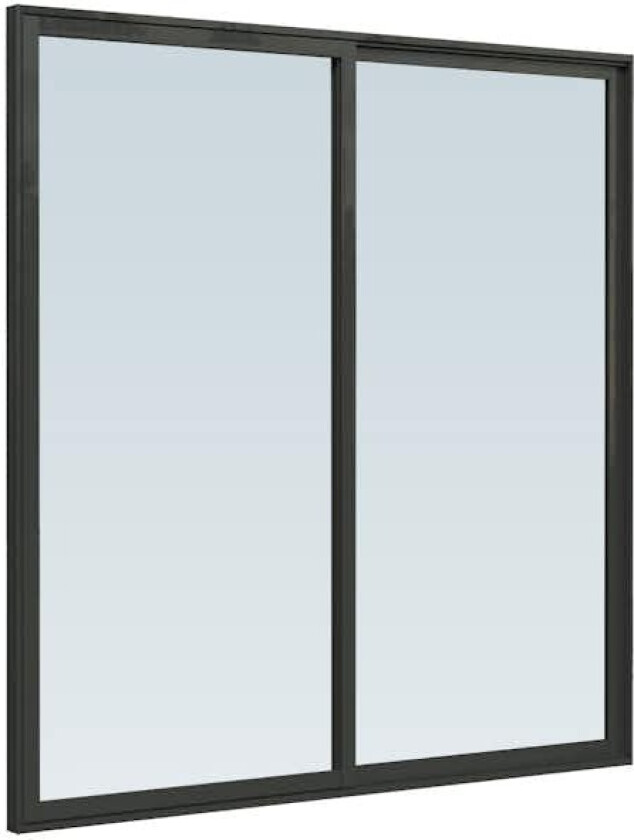 Skyvedør alu enkelt glass 200x200 v 2 dørblad. venstre utførelse