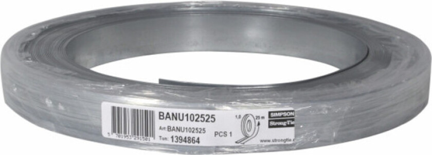 Bilde av Båndjern 25x1,0mm x 25m uten hull banu