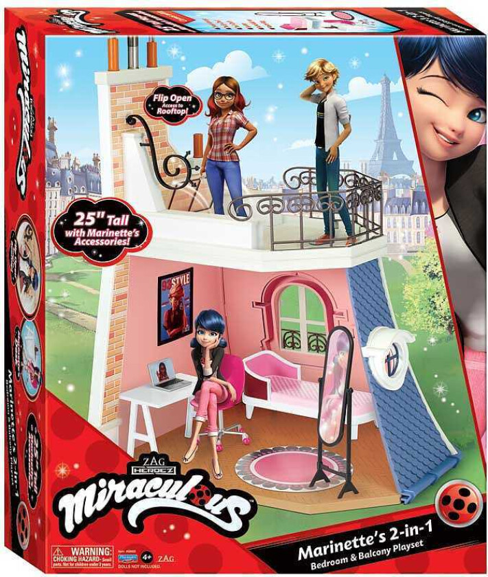 Bilde av Ladybug Rom Med Balkong  Ladybug Cat Noir Dukker Tilbehør P50660