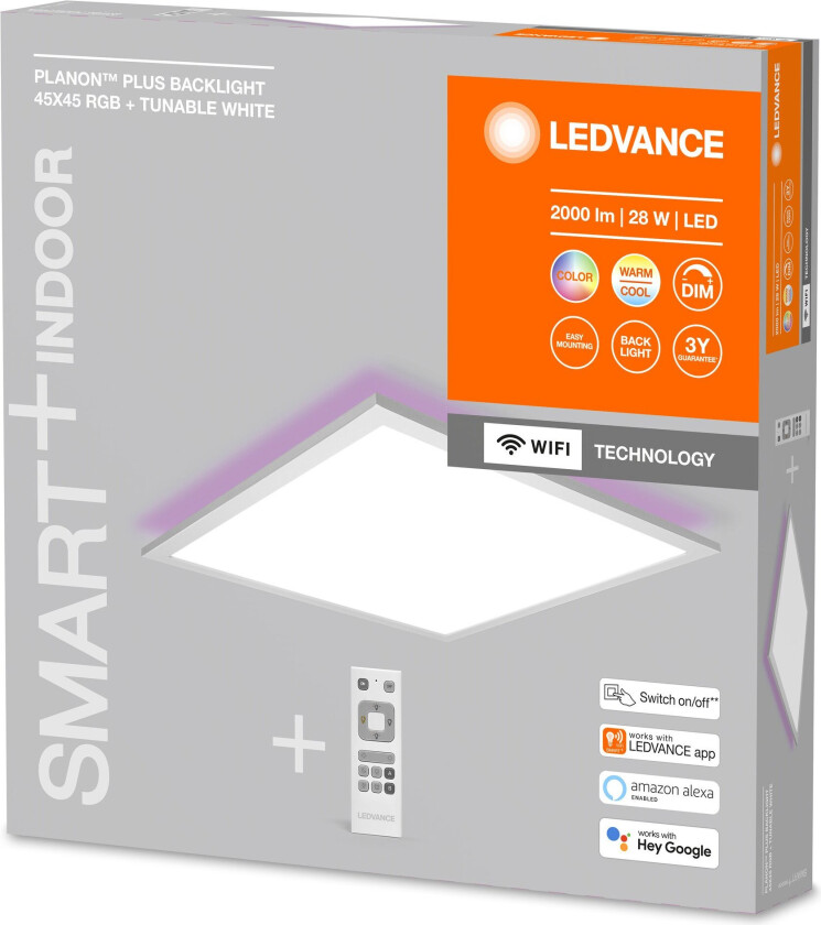 - Smart+ Planon Plus Backlite 45x45cm 1800lm RGBTW - White