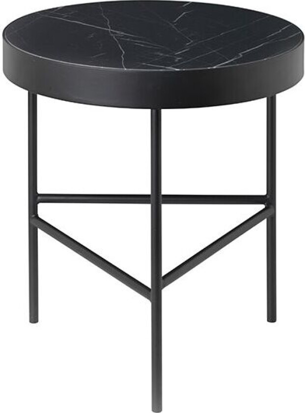Marble Table sofabord marmor svart, medium, svart stativ