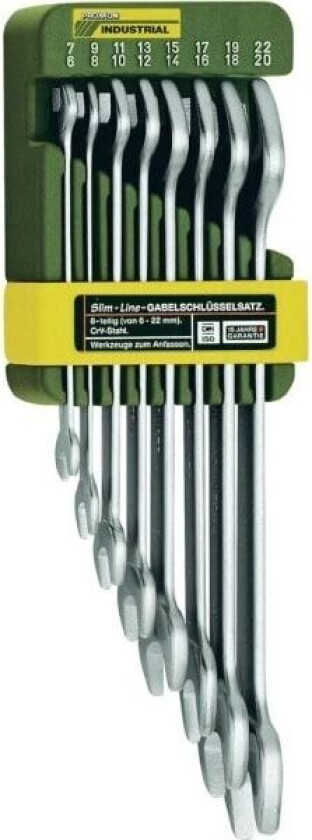 Industrial 23800 SlimLine Skruenøgle-sæt 8 dele 6 - 22 mm DIN 3110, DIN ISO 3318