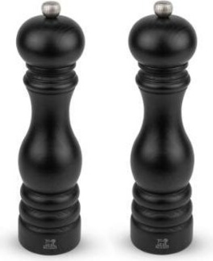 Salt and pepper mill set Paris 22 cm Matte black Beech