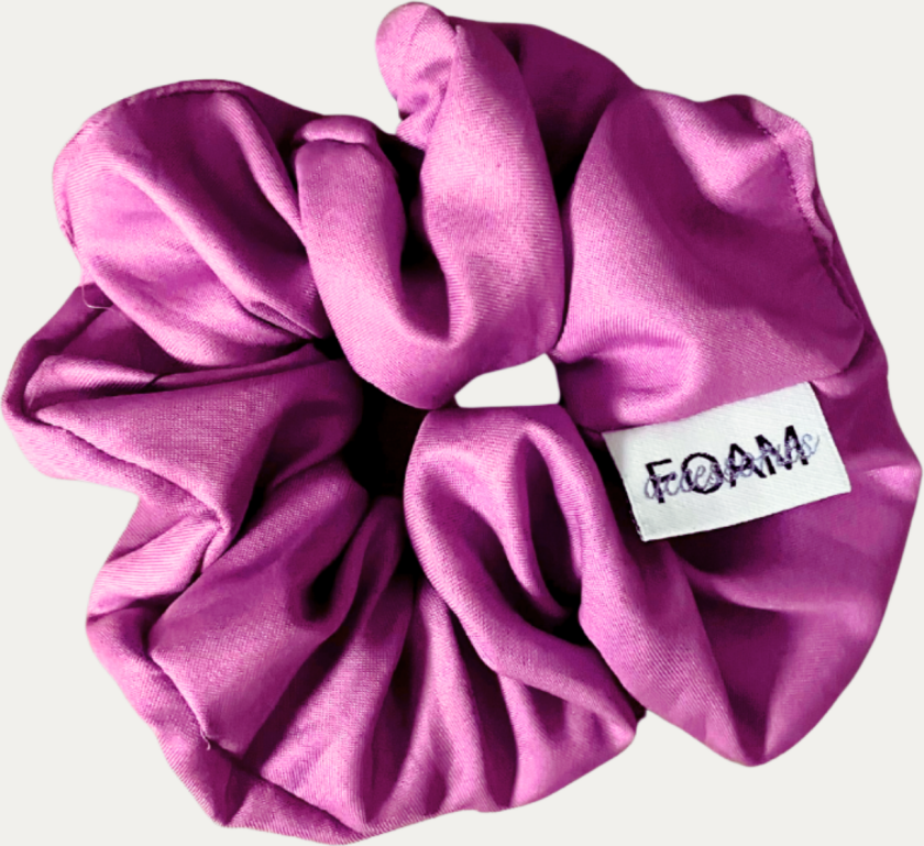 Foam Satinhårsnodd Satin Scrunchie Hårsnodd I Satin - Plum