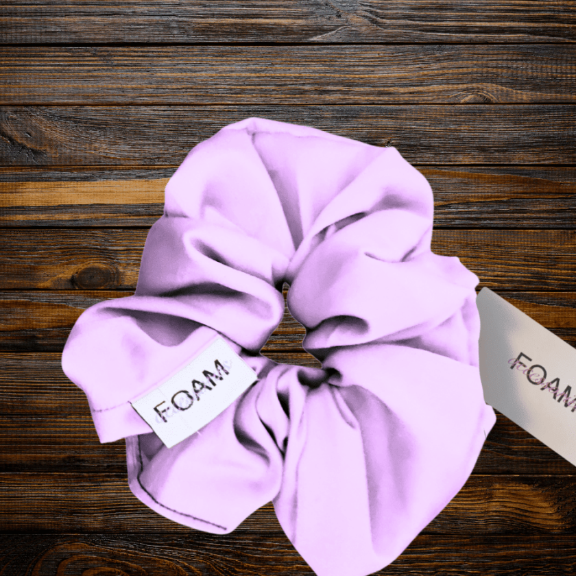 Foam Satinhårsnodd Satin Scrunchie Hårsnodd I Satin - Light Plum