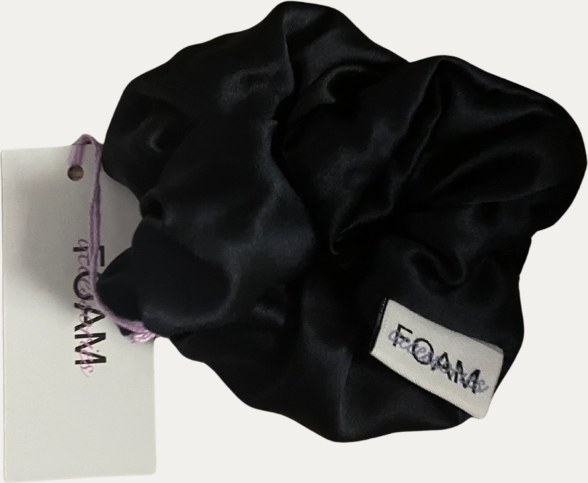 Foam Satinhårsnodd Satin Scrunchie Hårsnodd I Satin - Svart