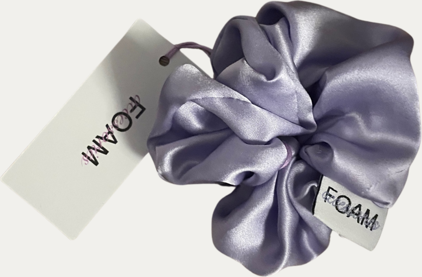 Hårsnodd I 100% Äkta Silke - Foam Silk Scrunchie - Light Plum