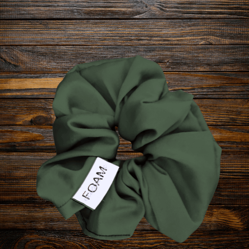 Foam Satinhårsnodd Satin Scrunchie Hårsnodd I Satin - Forest Green