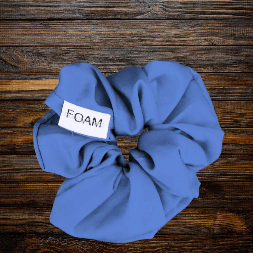 Foam Satinhårsnodd Satin Scrunchie Hårsnodd I Satin - True Blue