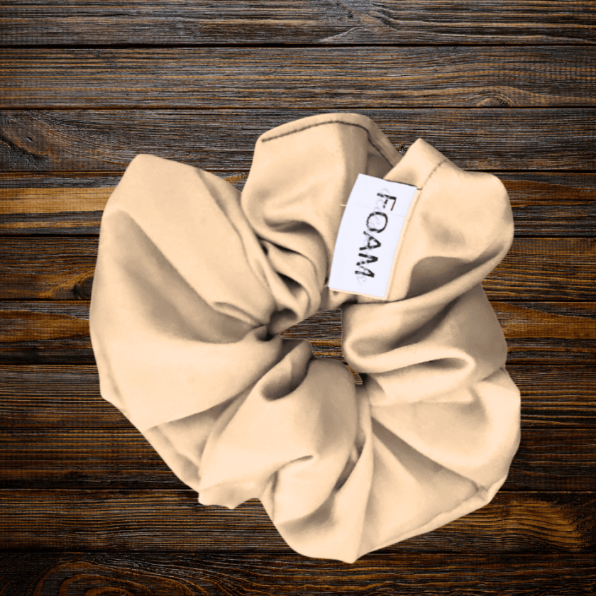 Foam Satinhårsnodd Satin Scrunchie Hårsnodd I Satin - Karamell