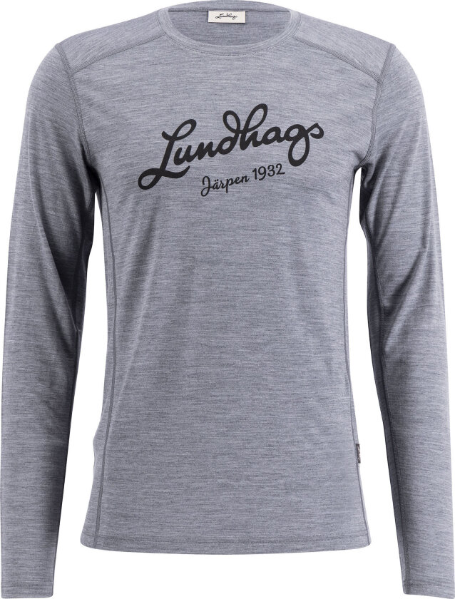 Men's Fulu Merino Longsleeve T-Shirt Grey Melange L, Grey Melange