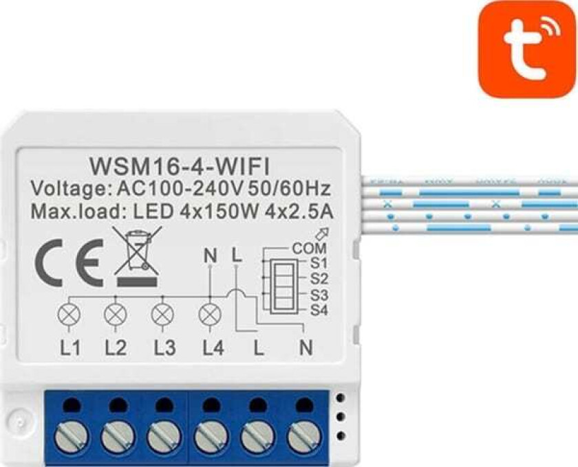 Smart Switch Module WiFi WSM16-W4 TUYA