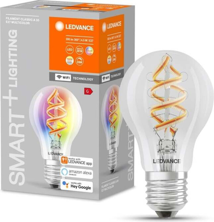 - SMART+ standard RGBW klar filament E27 WiFi