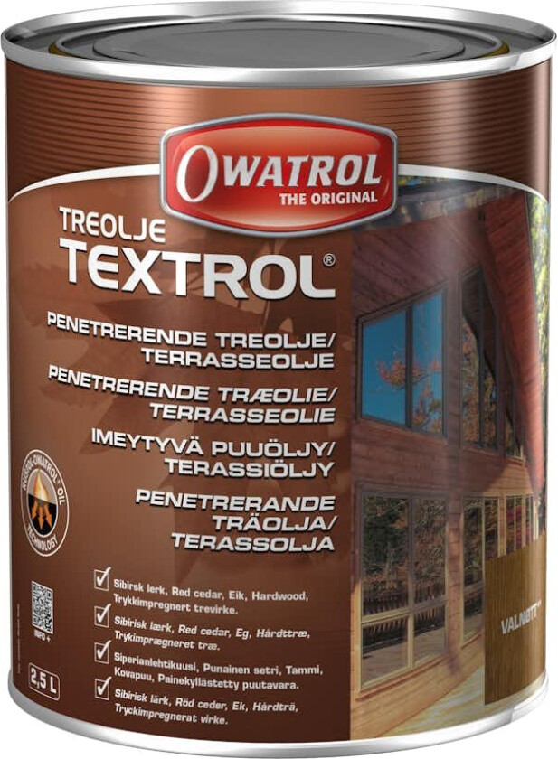 Treolje 2,5l valnøtt textrol