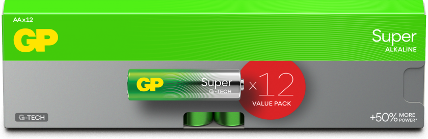 Super Alkaline 15A/LR6 Batteri alkalisk, AA, 12-pakning