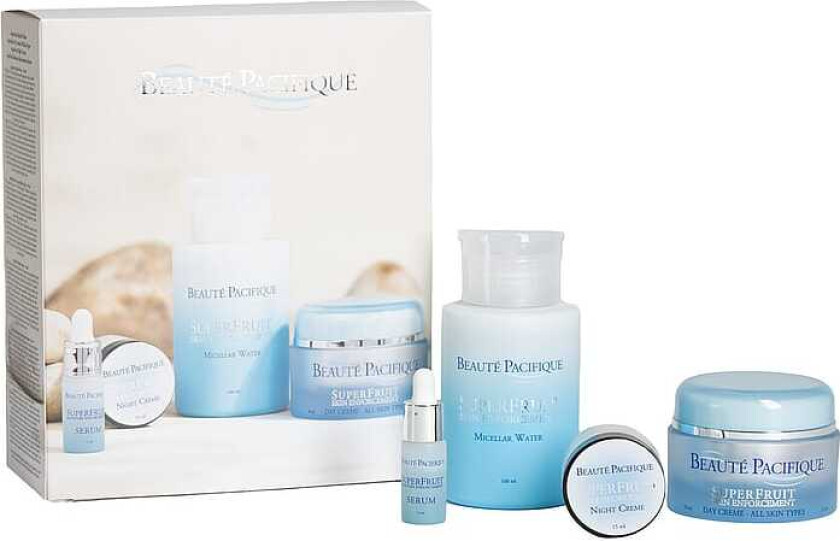 Beaute Pacifique Beauté Pacifique Gaveeske Superfruit Dagkrem, Micellar Water, Nattkrem & Serum - 225 ml