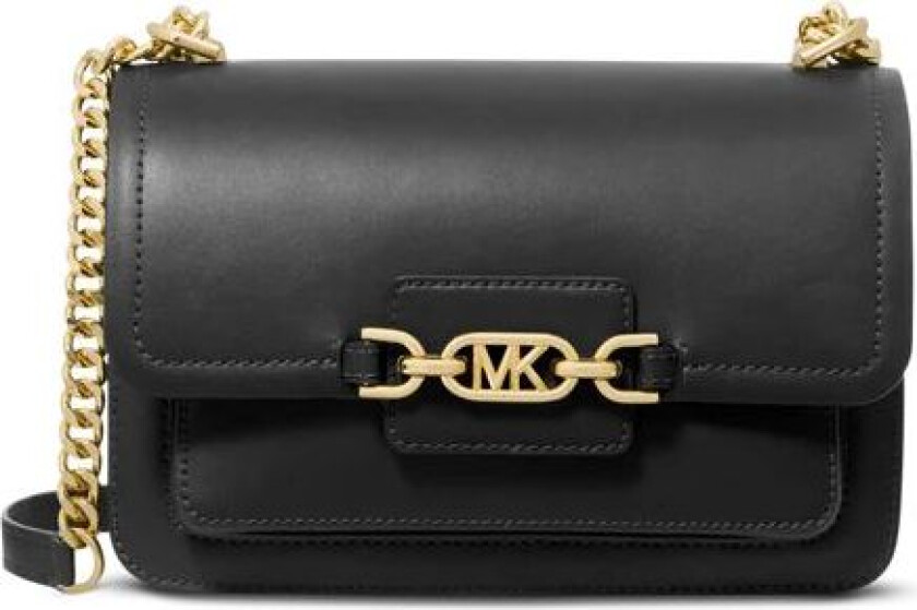 Heather Large Leather Shoulder Bag - Black One Size