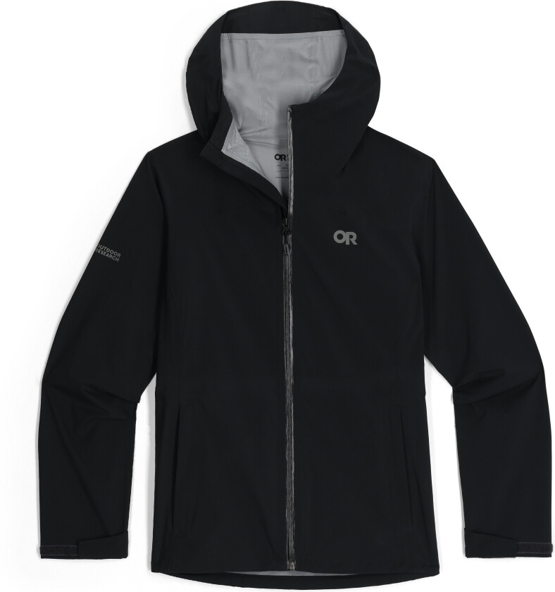 Women's Stratoburst Stretch Rain Jacket Black XL, Black