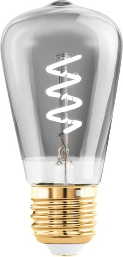 Eglo - LED-filamentlyspære - form: ST48 - E27 - 4 W (ekvivalent 11 W) - varmt hvitt lys - 3000 K - røyk