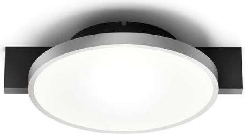 - Inlay Round C1 Taklampe Matt Black/Satin Silver