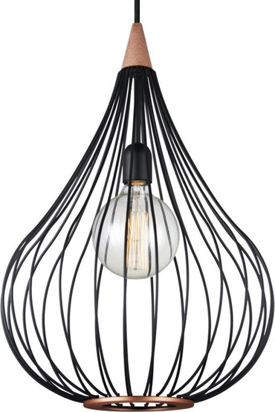 - Drops Pendel Ø38 Black/Dark Wood