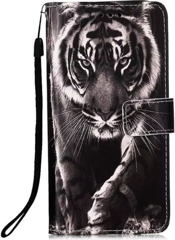 iPhone 13 Pro Kunstskinn Flip Deksel med Kortholder - Tiger
