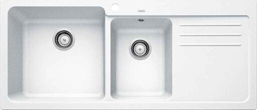 Naya 8S UX kjøkkenvask, 116x50 cm, hvit