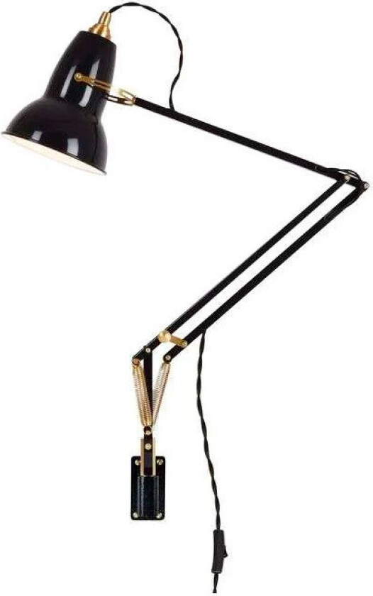 - Original 1227 Brass Vegglampe m. beslag Jet Black