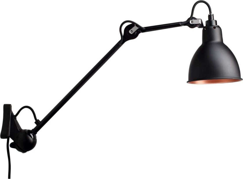 - 222 Vegglampe Svart/Svart/Kobber Lampe Gras