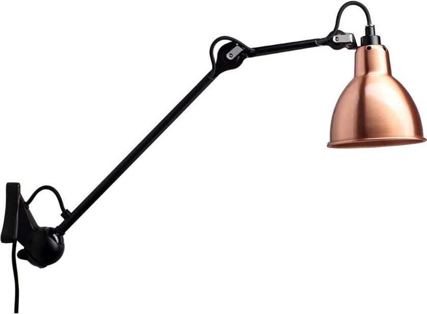 - 222 Vegglampe Svart/Kobber Lampe Gras