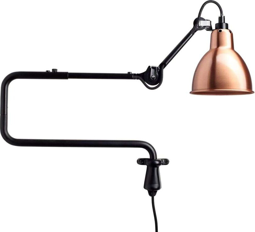 - 303 Vegglampe Svart/Kobber Lampe Gras