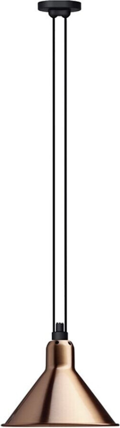 - 322 L Pendel Konisk Kobber/Hvit Lampe Gras