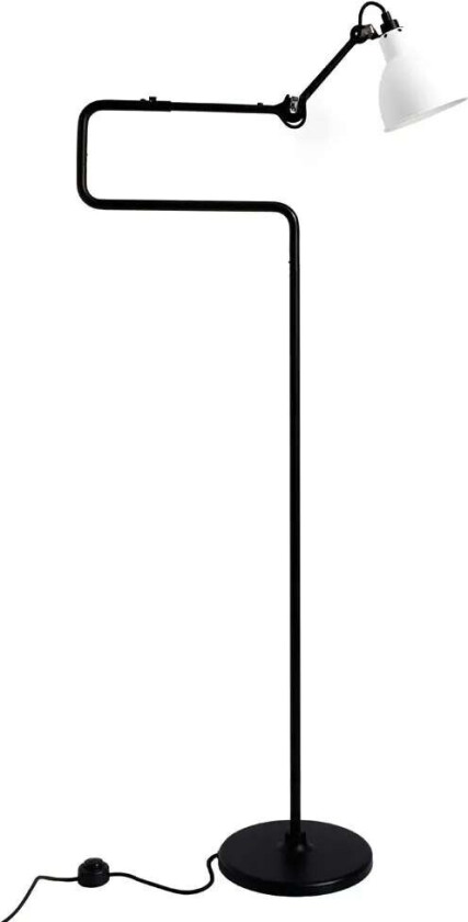 - 411 Golvlampe Svart/Hvit Lampe Gras