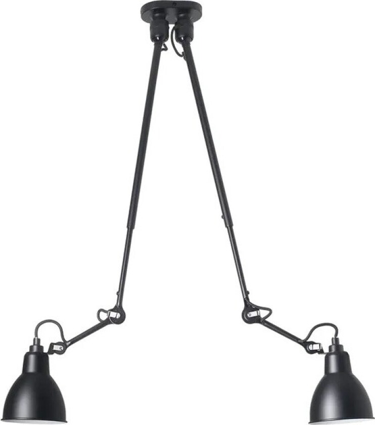 - 302 Dobbel Taklampe Svart Lampe Gras