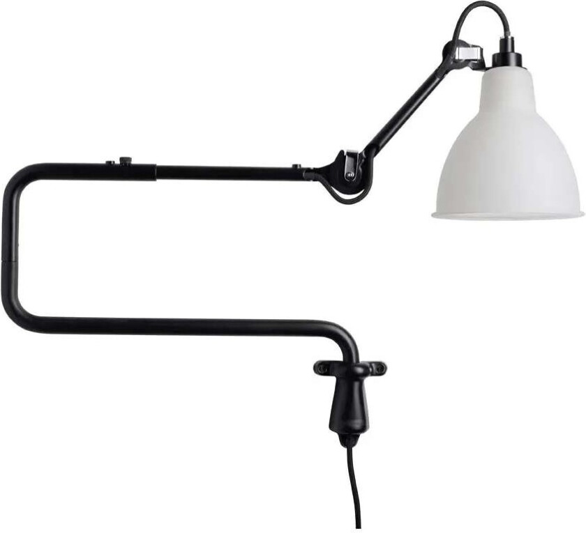 - 303 Vegglampe Svart/Glass Lampe Gras