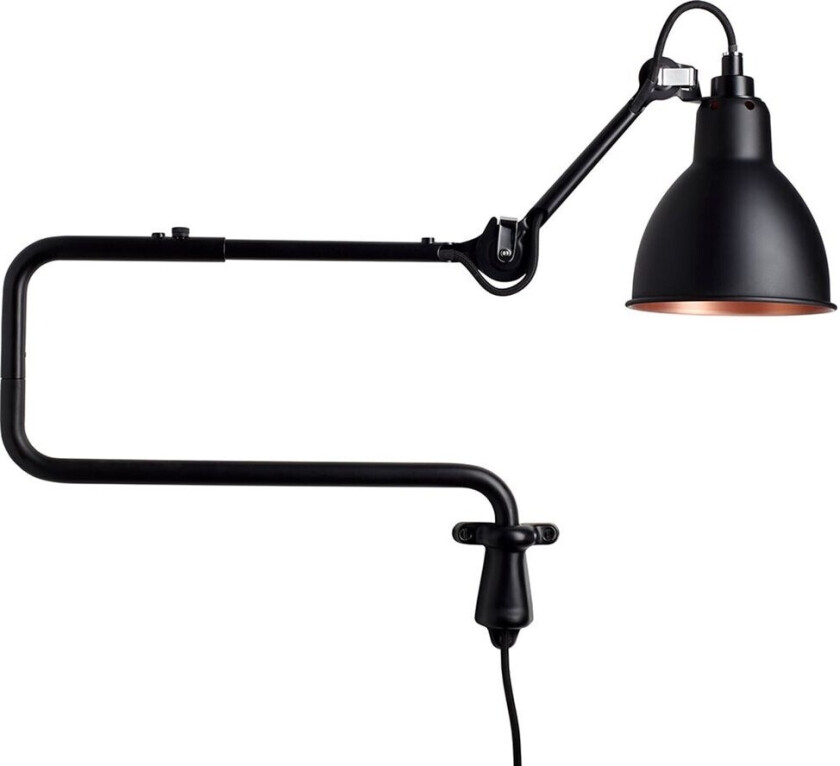 - 303 Vegglampe Svart/Svart/Kobber Lampe Gras