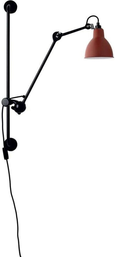 - 210 Vegglampe Svart/Rød Lampe Gras