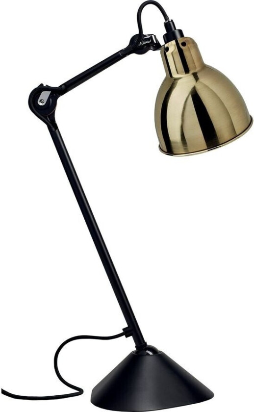 - 205 Bordlampe Svart/Messing Lampe Gras