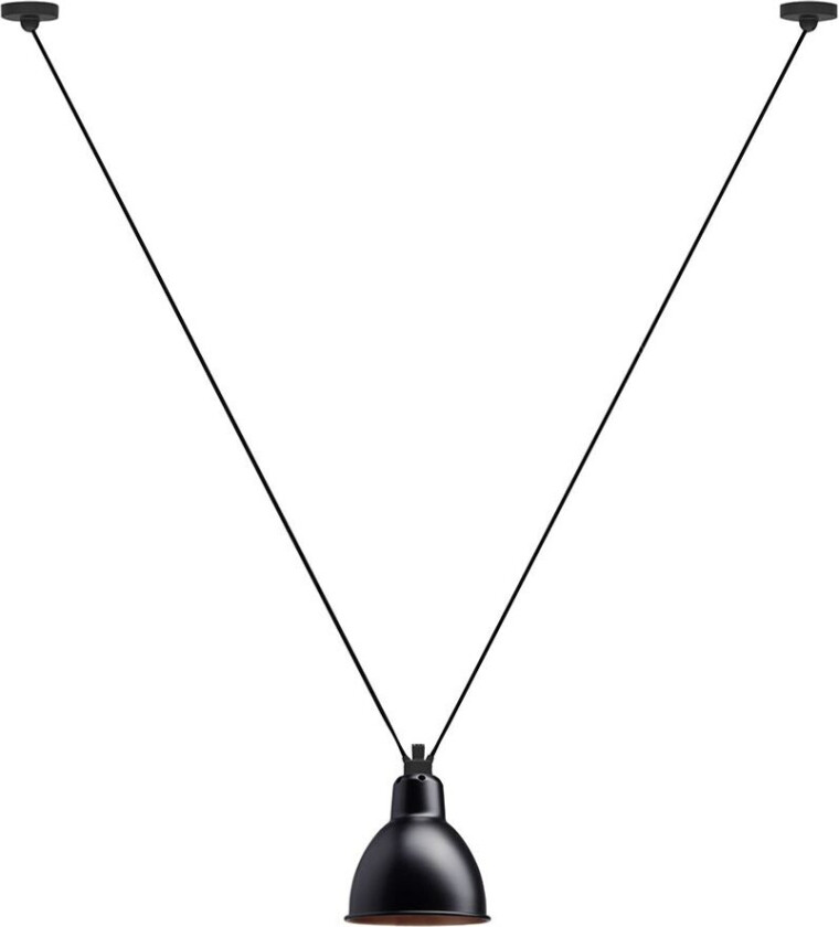 - 323 L Pendel Rund Svart/Kobber Lampe Gras