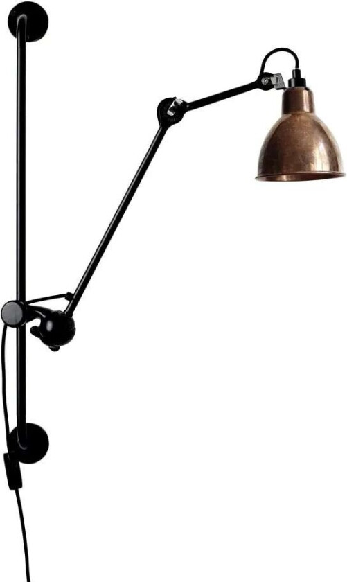 - 210 Vegglampe Svart/Kobber Lampe Gras