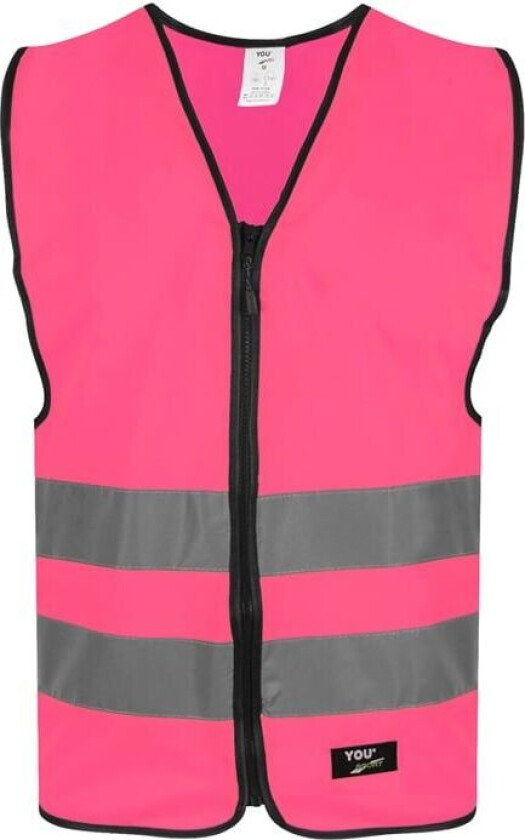 Refleksvest med glidelås jr. Rosa XXS (4-8 år)